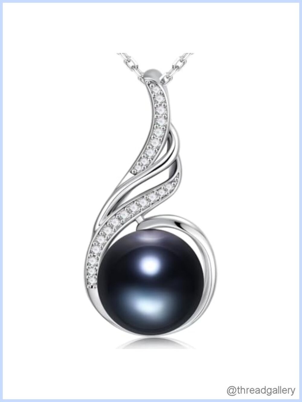 Pearl Necklace 925 Sterling Silver Pendant 19in Adjustable